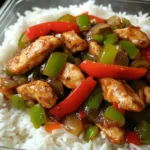 Spicy Pepper Chicken Stir-Fry with Rice