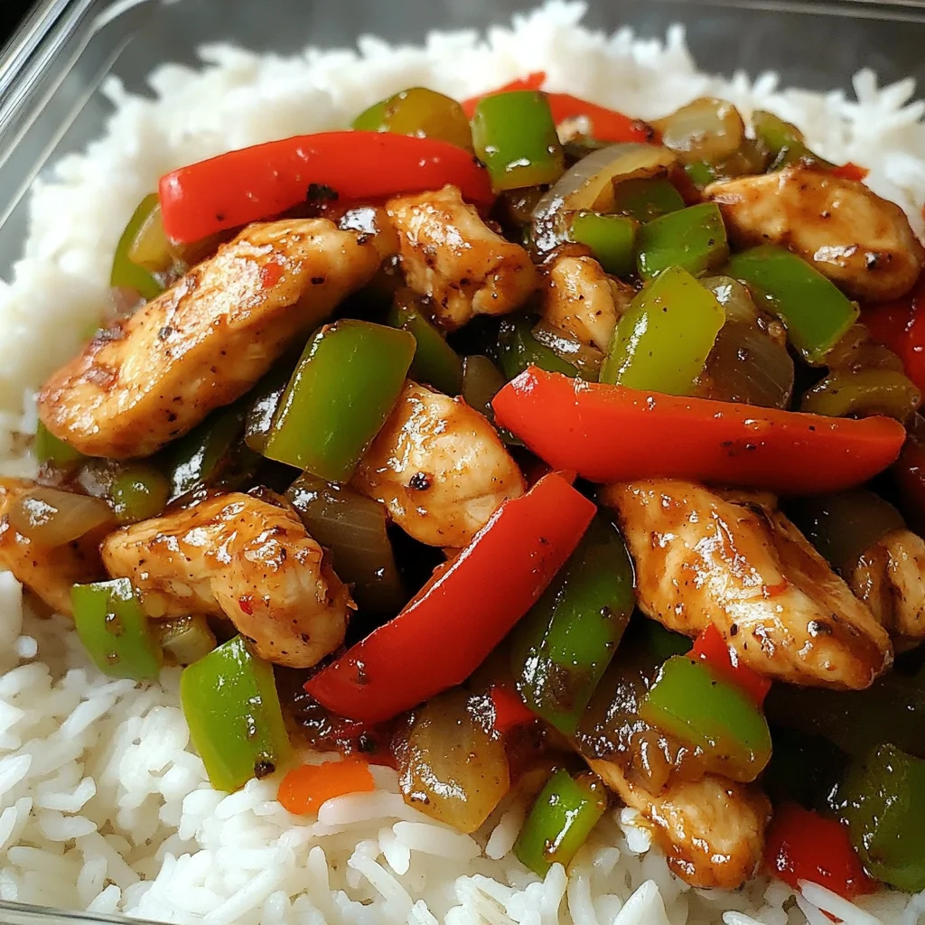 Spicy Pepper Chicken Stir-Fry with Rice