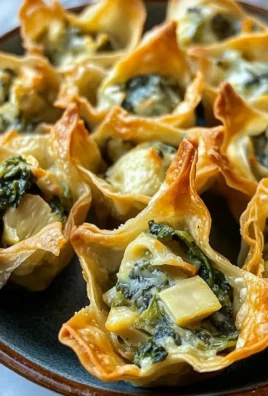 Spinach and Artichoke Wonton Cups