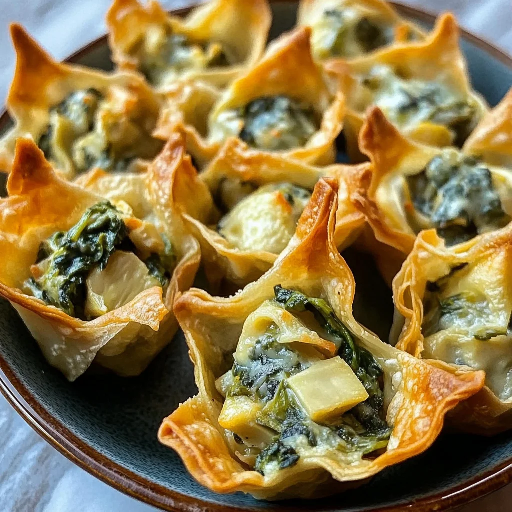 Spinach and Artichoke Wonton Cups