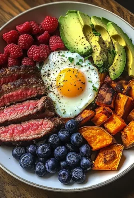 Steak & Sunny Eggs Power Plate with Sweet Potato, Avocado & Berries