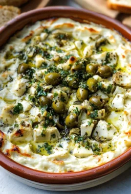 Baked Feta and Artichoke Dip with Olive Gremolata
