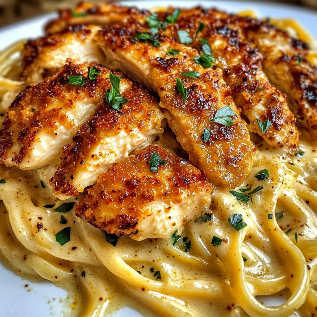 Creamy Cajun Three-Cheese Chicken Linguine