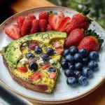 Garden Frittata Plate with Avocado Toast & Fresh Berries