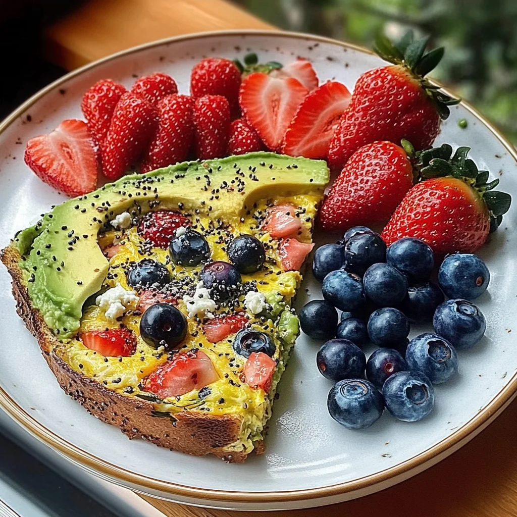 Garden Frittata Plate with Avocado Toast & Fresh Berries