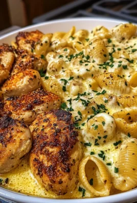 Garlic Cajun Chicken Shells in Velveeta Cream Sauce