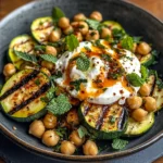 Grilled Zucchini Chickpea Salad with Burrata & Chili Oil