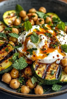 Grilled Zucchini Chickpea Salad with Burrata & Chili Oil