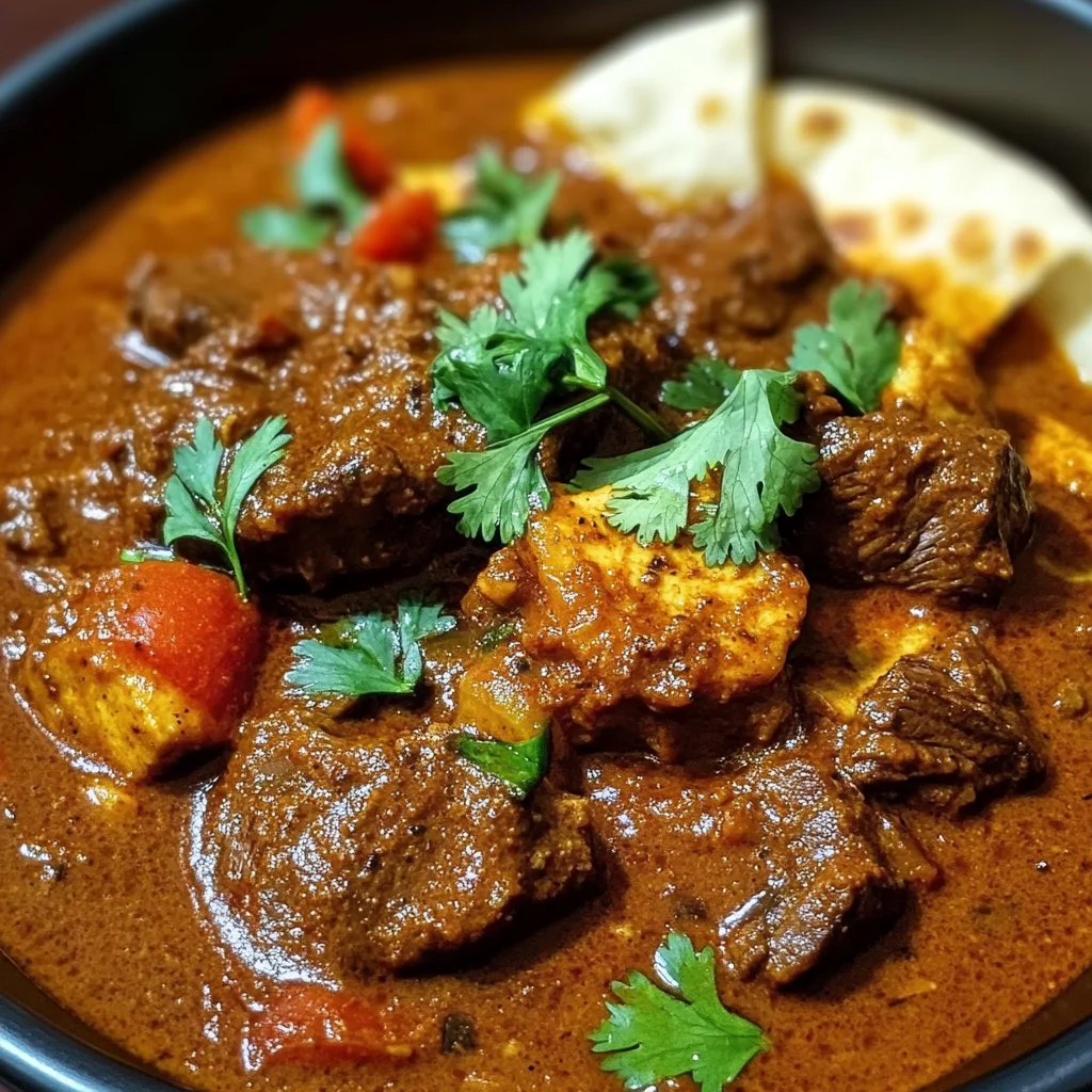 Indian Beef Curry with Tomato Gravy and Whole Spices