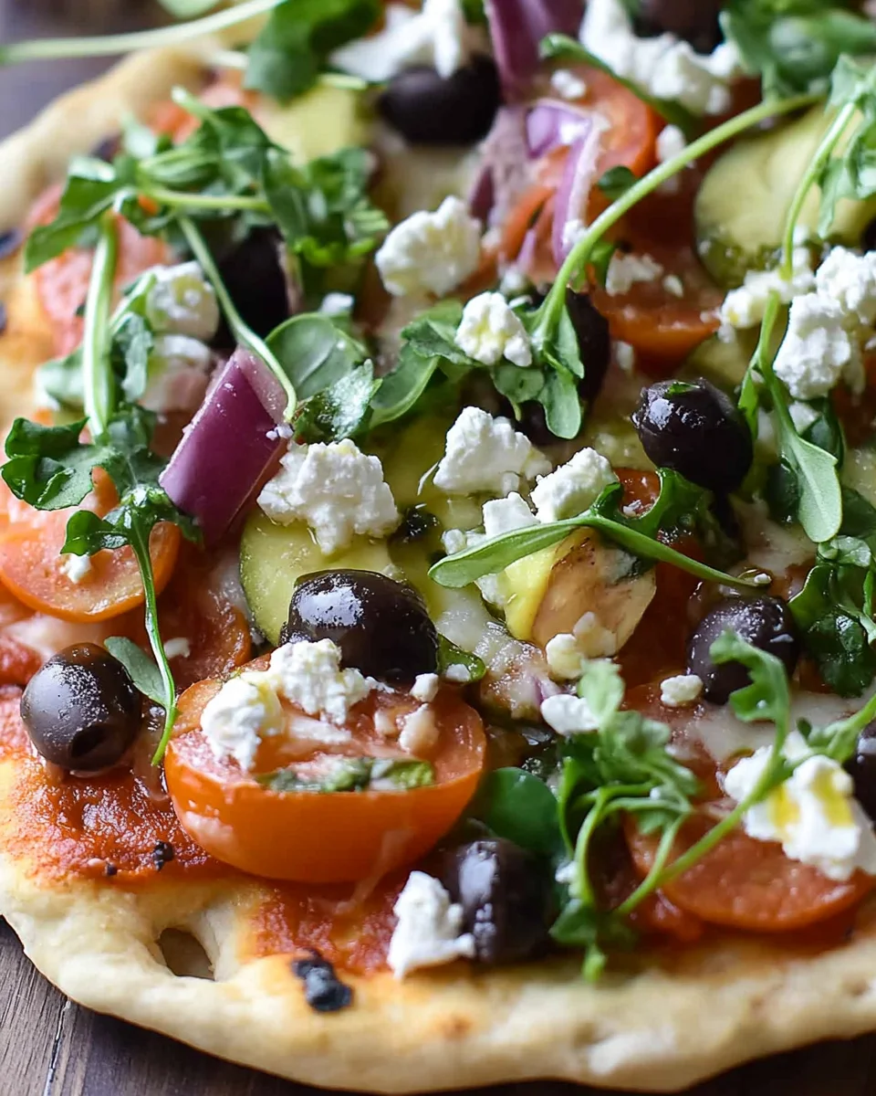 Mediterranean Naan Bread Pizza