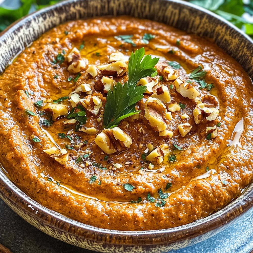 Muchicken hammara Recipe (Roasted Red Pepper and Walnut Dip)