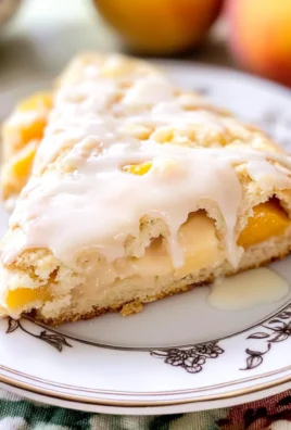Peach Pie Scones with a Vanilla Glaze