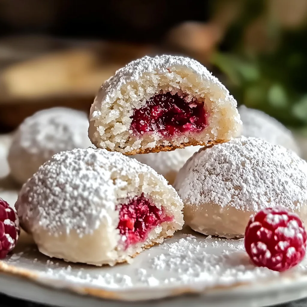 Raspberry Almond Snowball Cookies Delightful Easy Recipe