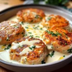Salmon Patties with Creamy Lemon-Garlic Sauce