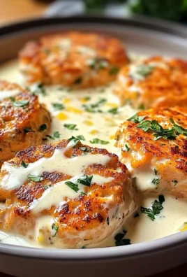 Salmon Patties with Creamy Lemon-Garlic Sauce