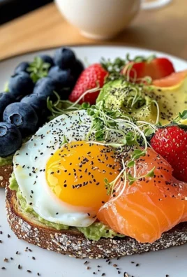 Smoked Salmon & Egg Avocado Toast Plate with Fresh Fruit & Tea