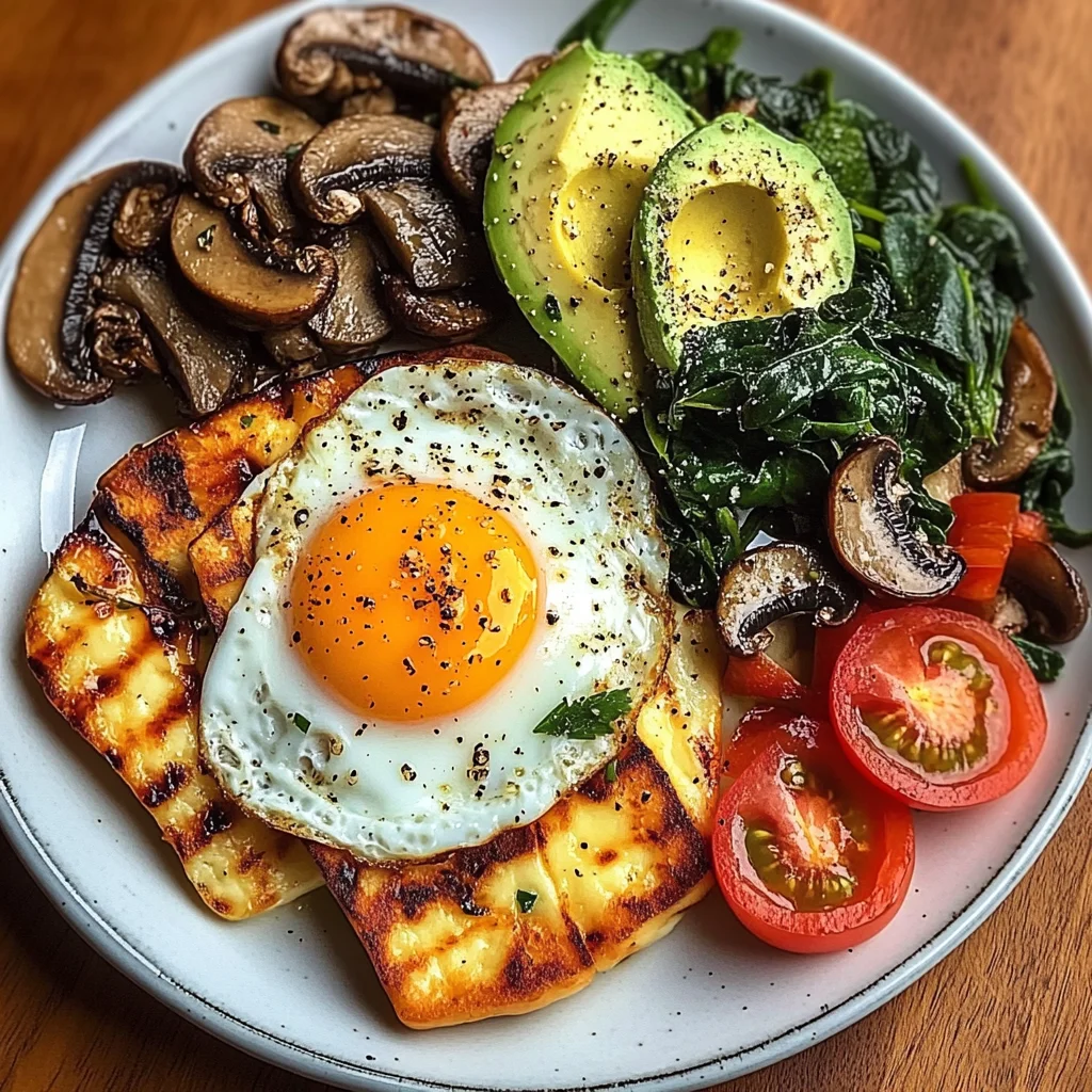 Sunny Veggie & Halloumi Breakfast Plate