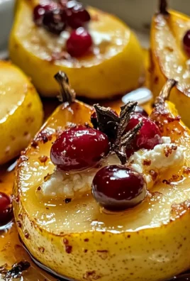 Baked Pears with Goat Cheese, Honey, and Cranberries