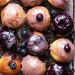 Blueberry Cake Donuts with Blueberry Glaze
