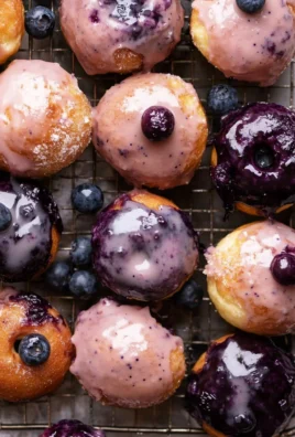 Blueberry Cake Donuts with Blueberry Glaze