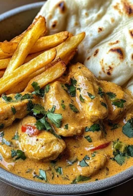 Coconut Chicken Curry with Crispy Fries and Warm Naan