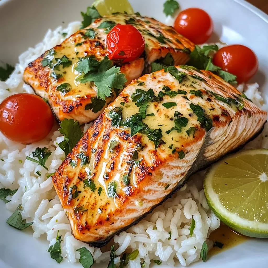 Coconut Lime Salmon with Jasmine Rice