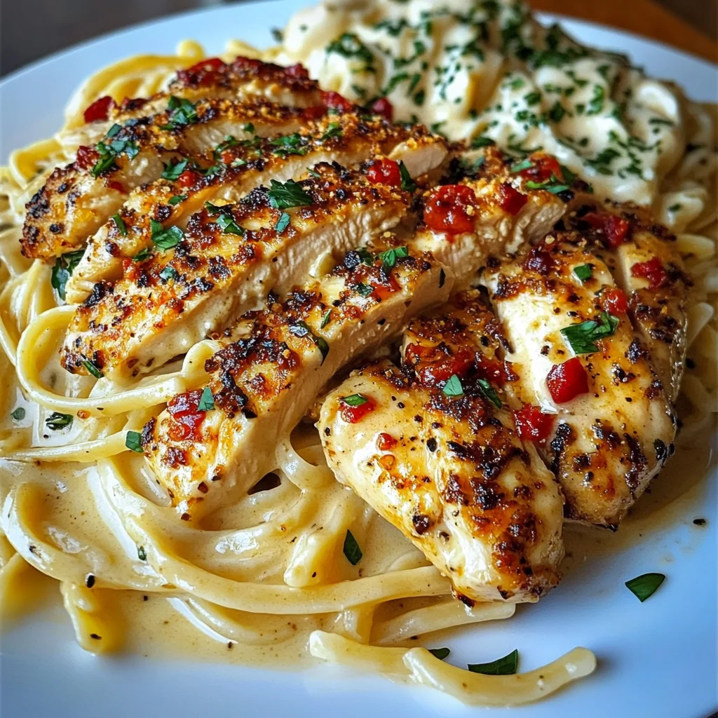 Creamy Mozzarella Chicken Linguine with Cajun Garlic Butter