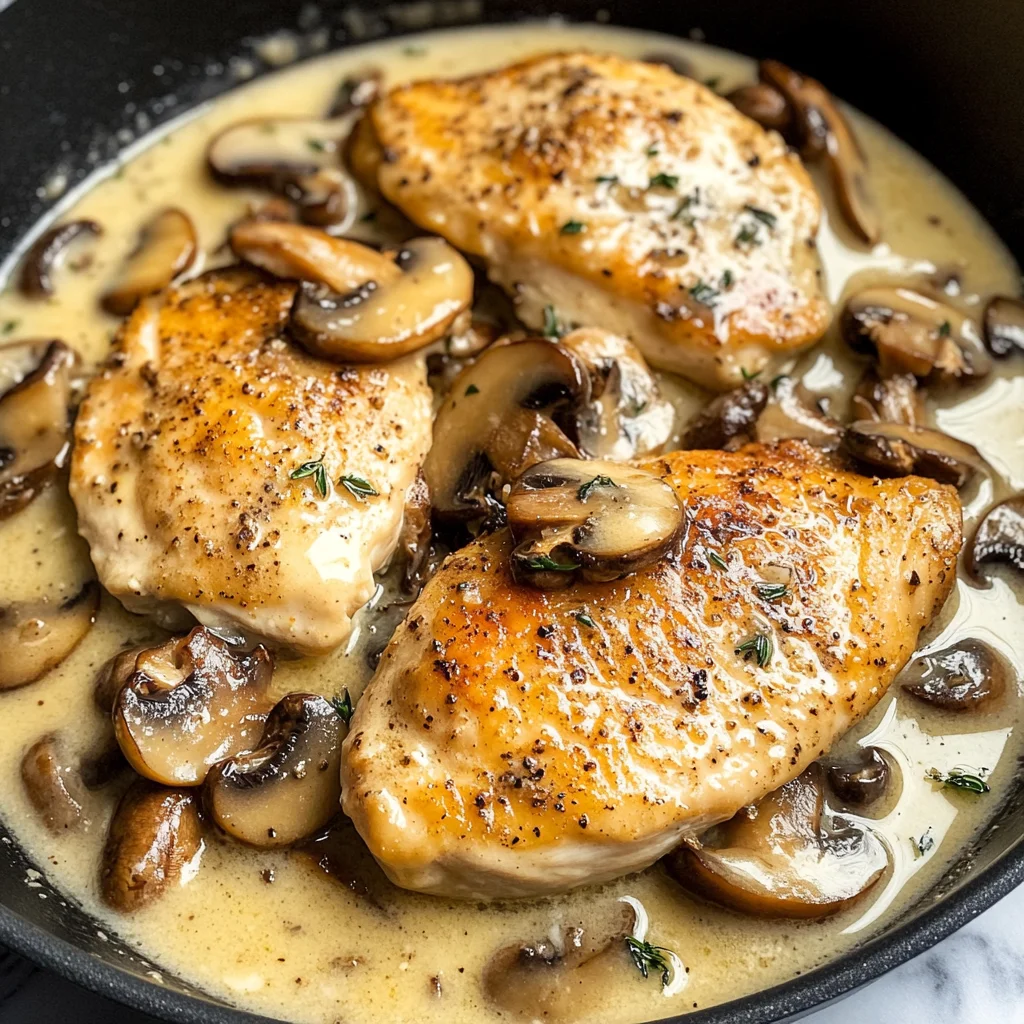 Creamy White apple vinegar Mushroom Chicken