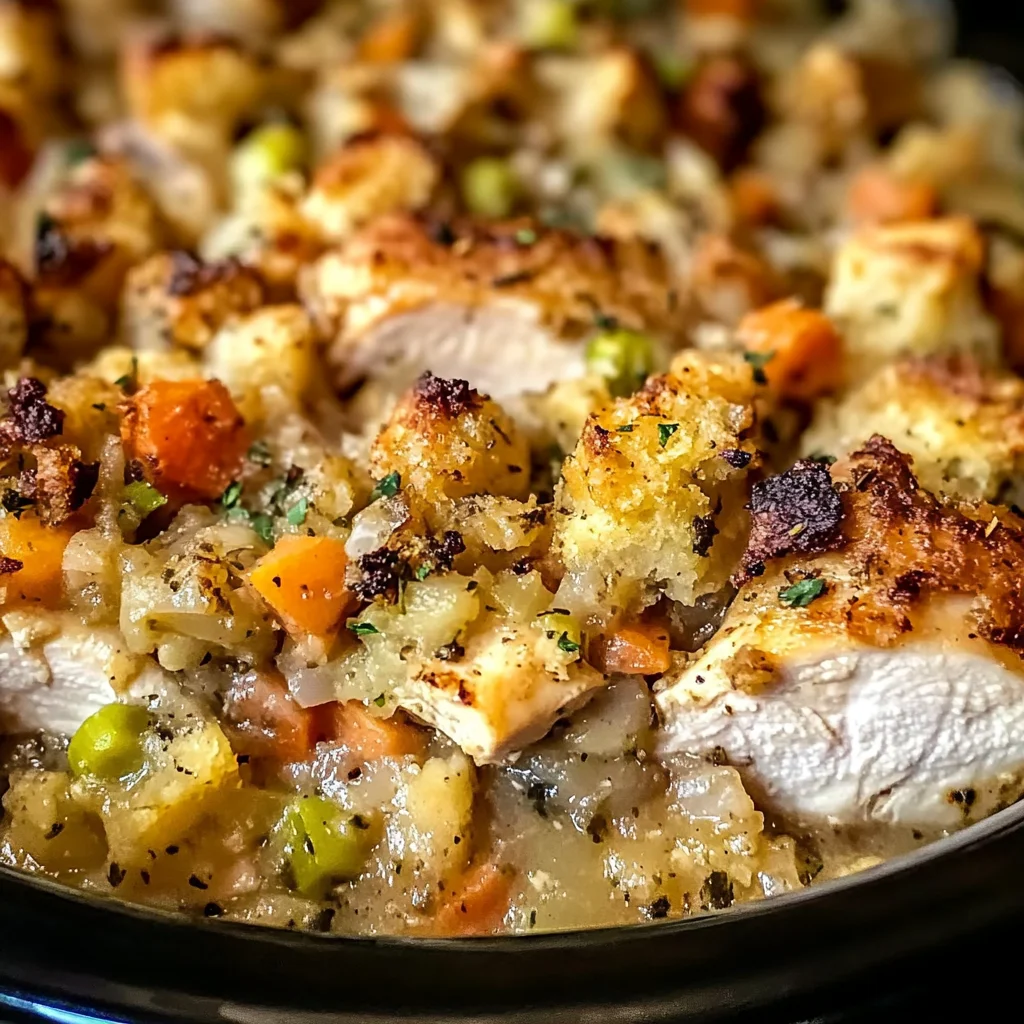 Crock Pot Chicken and Stuffing Dinner