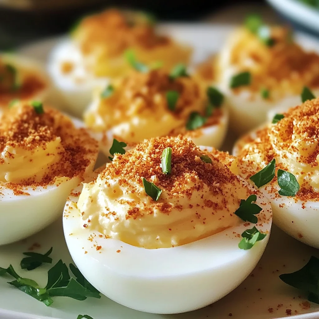 Garlic Parmesan Deviled Eggs