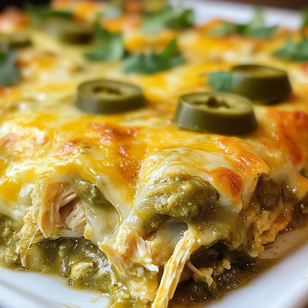 Quick and Easy Green Chile Chicken Enchilada Casserole
