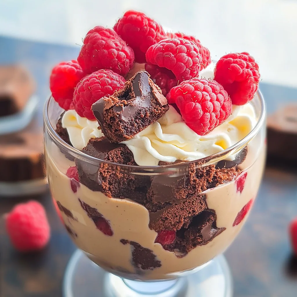 Raspberry Brownie Parfaits