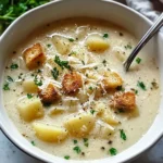 Soothing Hangover Cure Garlic Potato Soup - theamazingfood