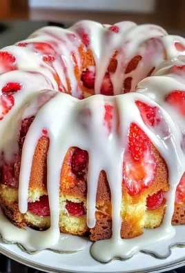Strawberry Cream Cheese Pound Cake with White Glaze