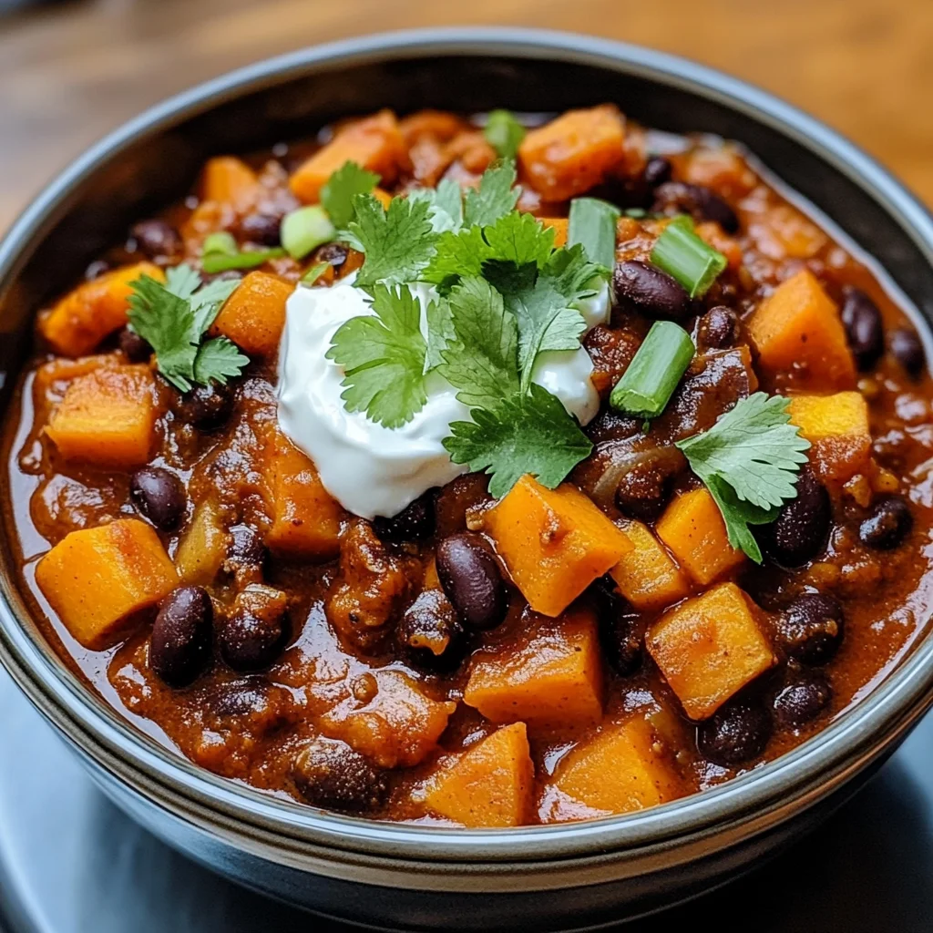 Sweet Potato & Black Bean Vegetarian Chili – Crock Pot