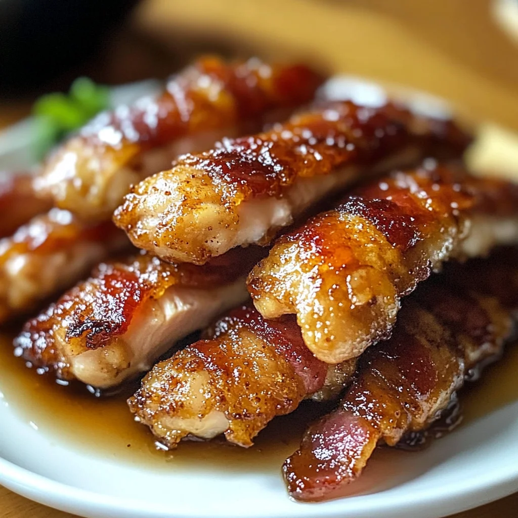 Turkey Bacon Brown Sugar Chicken Tenders