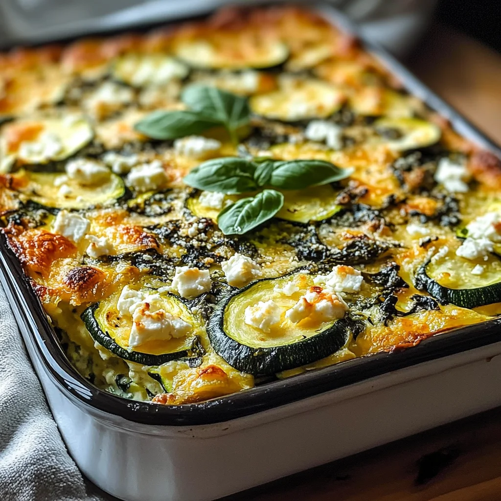 Zucchini Spinach and Feta Casserole