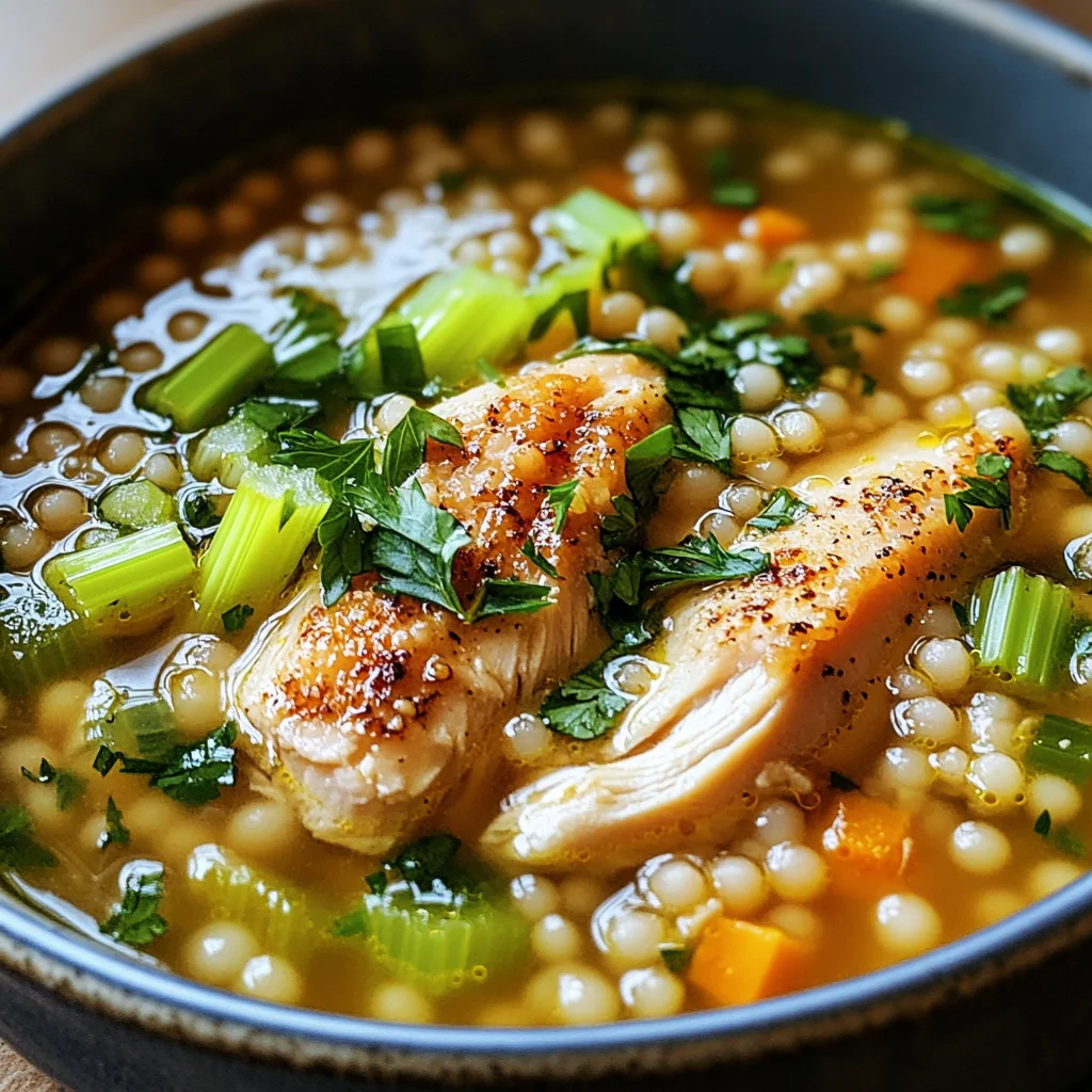 Chicken and Pearl Couscous Soup