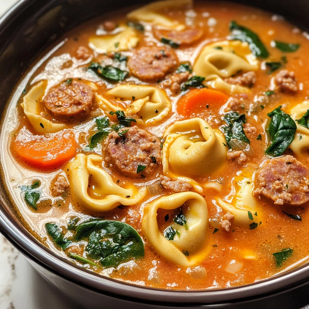 Crockpot Tortellini Soup with Sausage