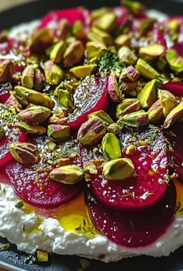 Feta battue, betteraves, pistaches