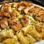 Garlic Cajun Chicken Cheesy Rigatoni in Velveeta Cream Sauce