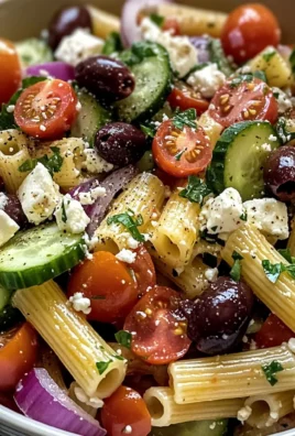 Greek Rigatoni Pasta Salad – A Fresh and Flavorful Mediterranean Delight!
