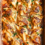 One Pan Baked Dumplings