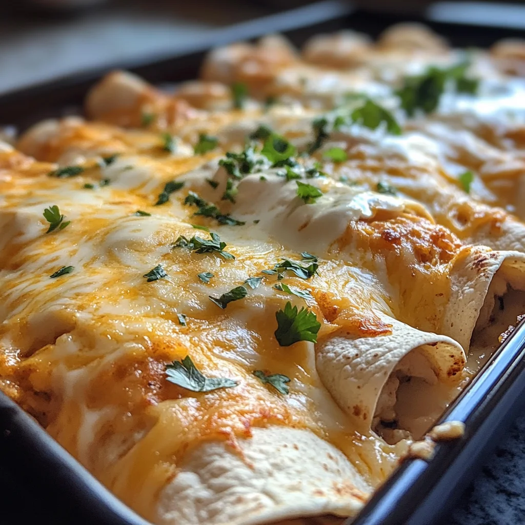 38g Protein Chicken Enchiladas with Dreamy White Sauce
