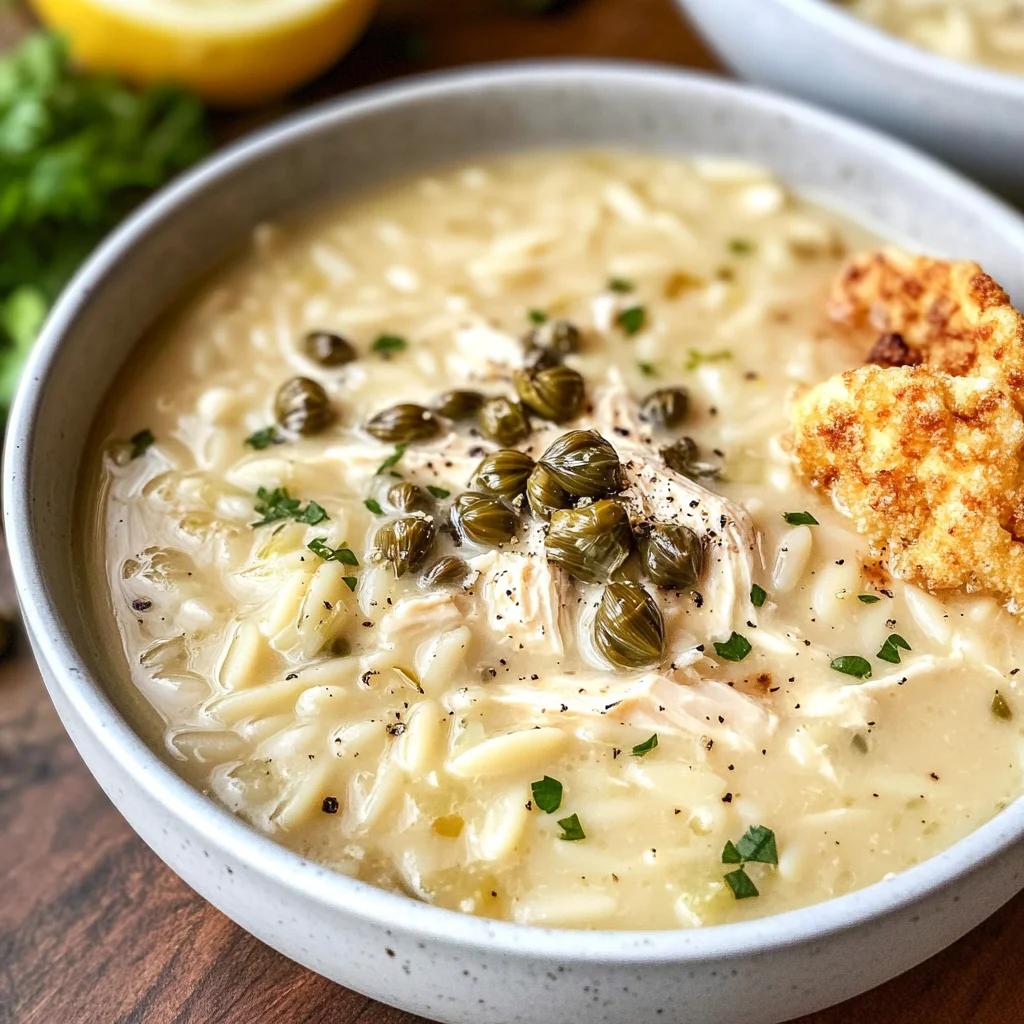 Creamy Lemon Chicken Orzo Soup