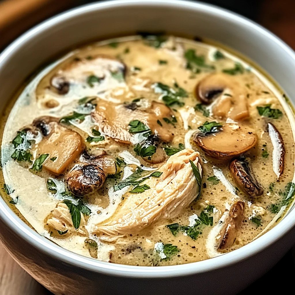 Creamy Rotisserie Chicken Mushroom Soup