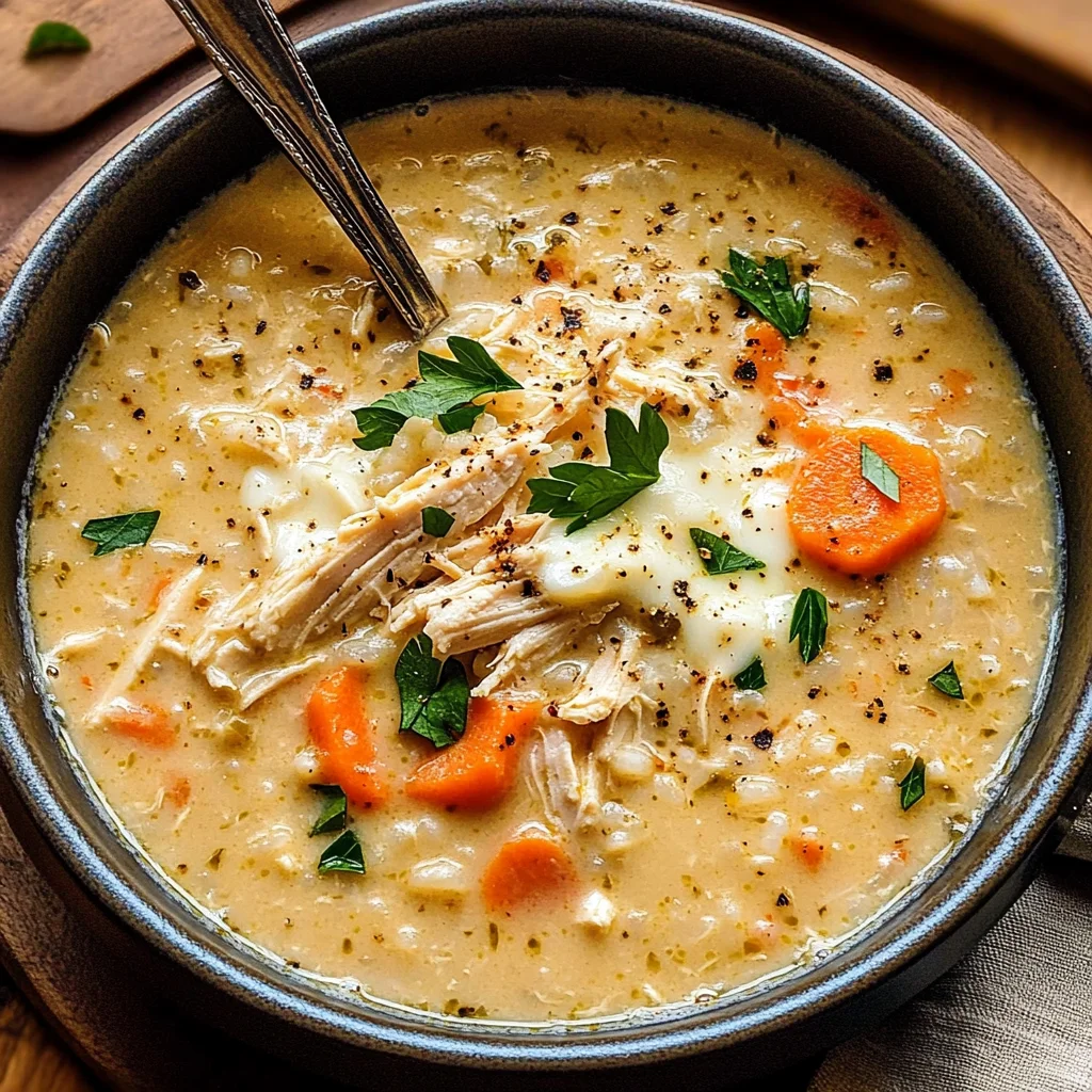 Creamy White Chicken + Rice Soup