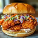 Crispy Buffalo Chicken Sandwich with Ranch Slaw