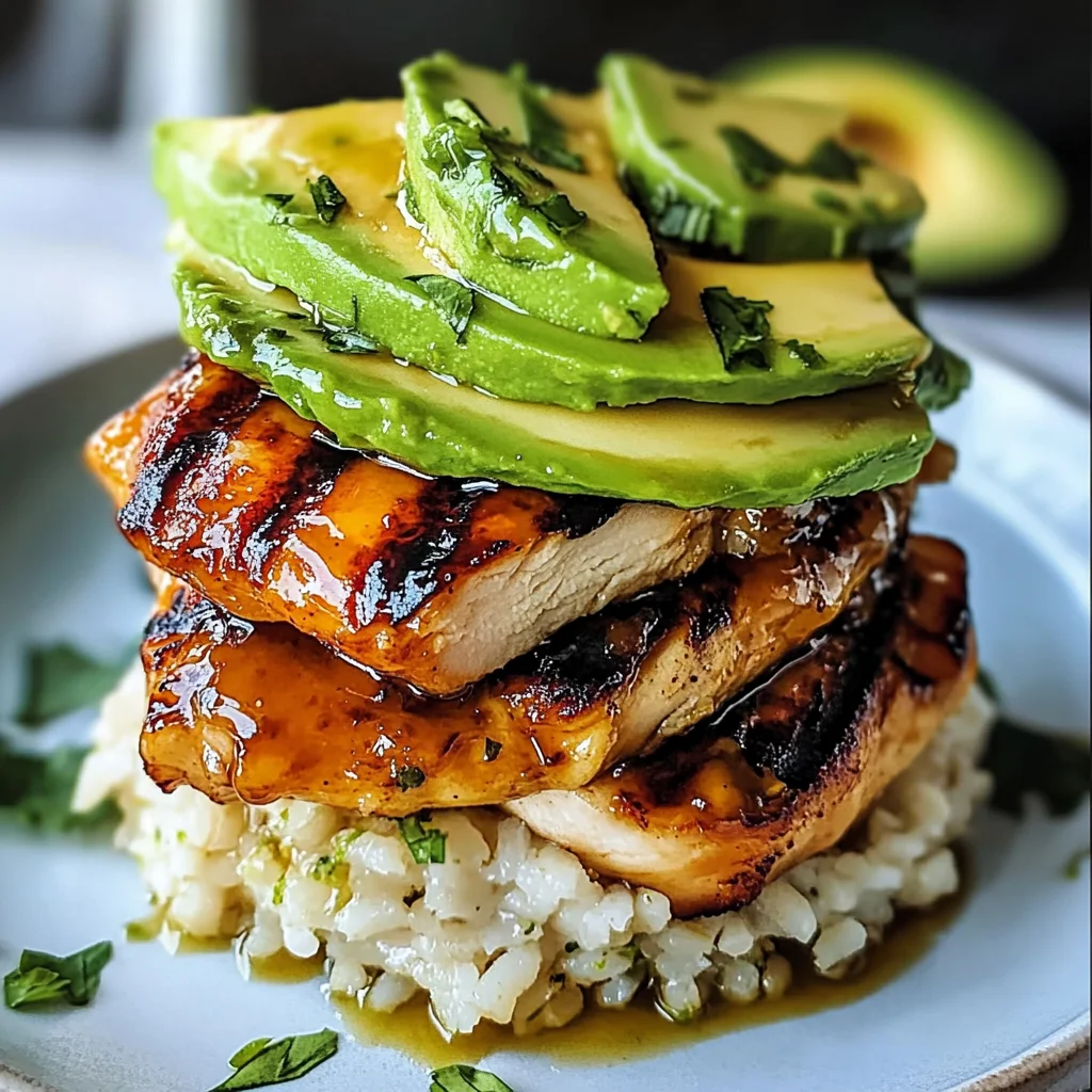 Honey Lime Chicken & Avocado Rice Stack for Easy Meal Prep