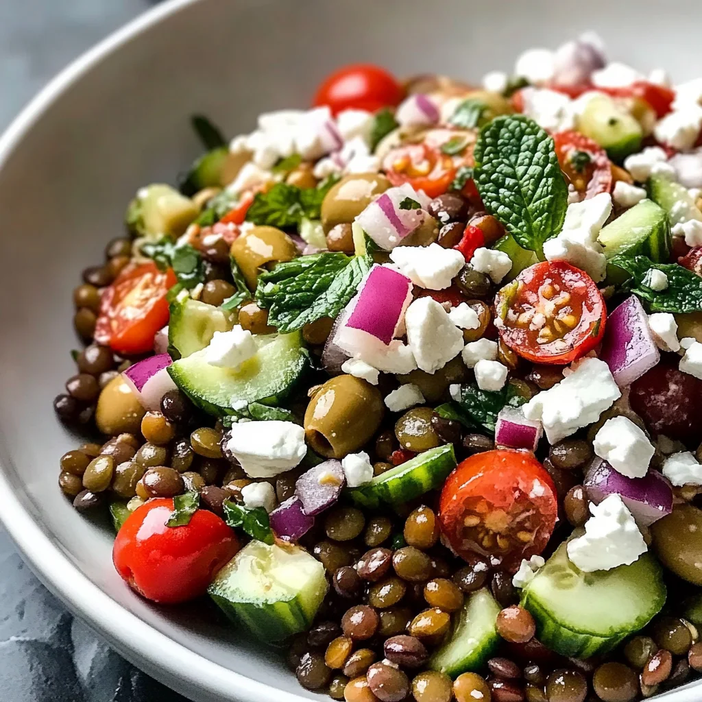 Simple Mediterranean Lentil Salad - theamazingfood